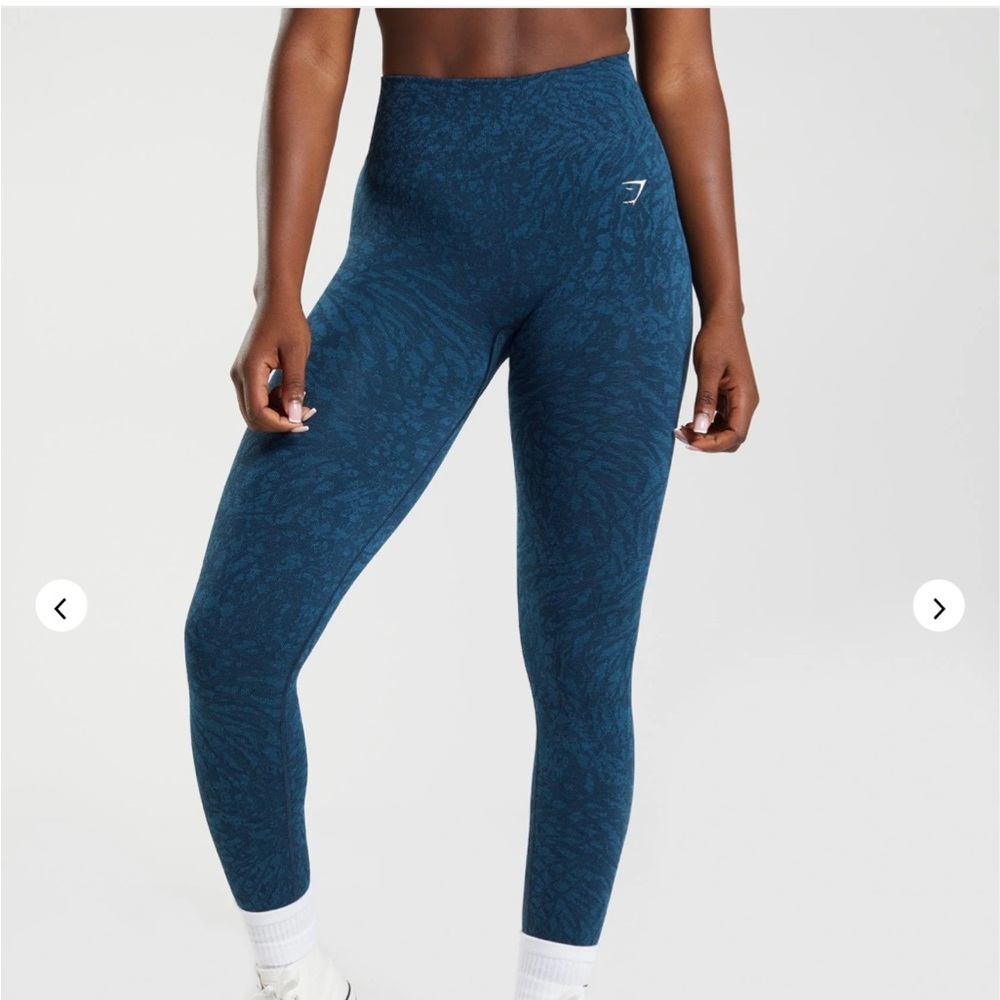 GYMSHARK BLUE ADAPT ANIMAL SEAMLESS LEGGINGS NWT
